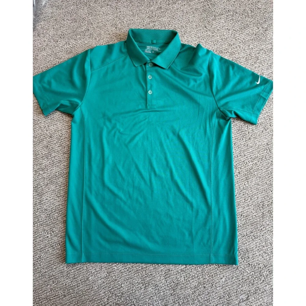 Nike Golf Tour Performance DriFIT Polo Shirt Mens Medium Teal Green Short Sleeve